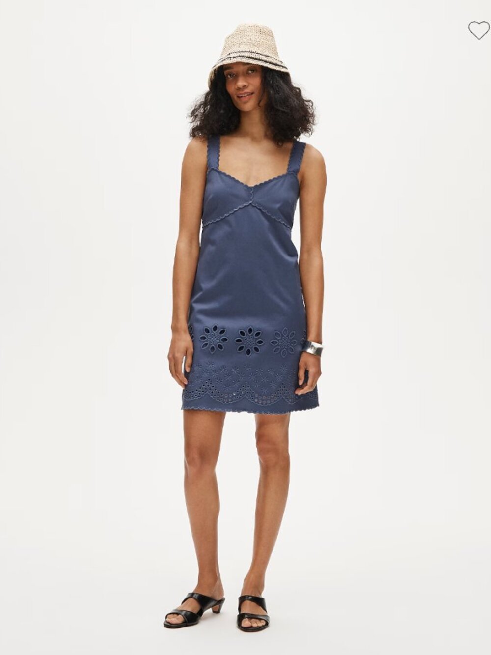 J. Crew Scallop-trim mini dress in washed twill